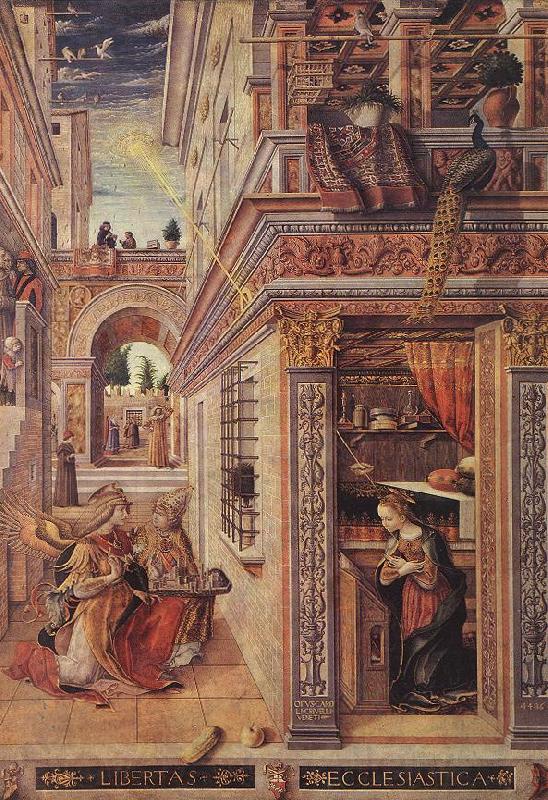 CRIVELLI, Carlo Annunciation with St Emidius fg Spain oil painting art